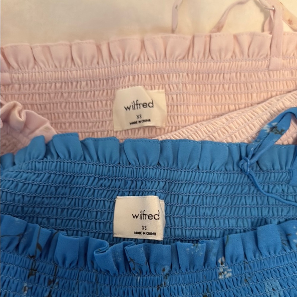 Bundle of 2: Aritzia Blue and Pink Floral mini Dresses - Picture 2 of 2